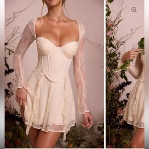 Oh Polly Cream Lace Mini Dress